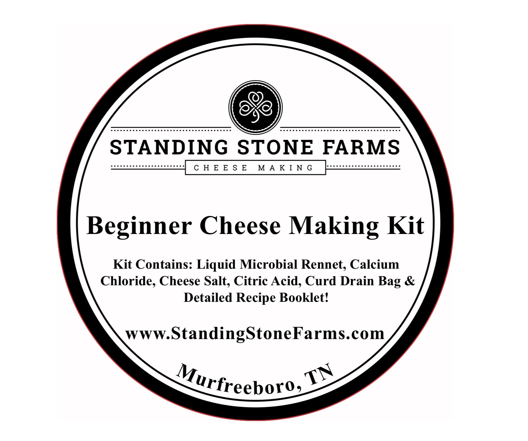 Standing Stone Farms Basic Beginner Cheese Making Kit - Mozzarella, Burrata, Burricota, Chevre, Ricotta, Mascarpone & Butter!