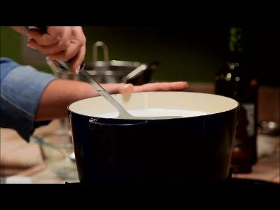 Paula Butler making Mozzarella cheese